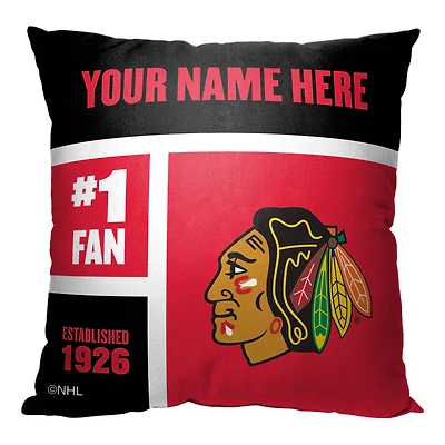 The Northwest Group Chicago Blackhawks 18'' x 18'' Personalized Throw Pillow