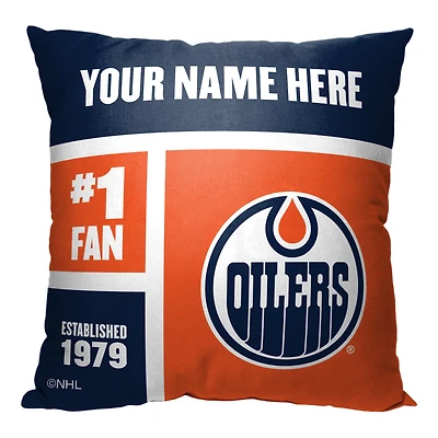 The Northwest Group Edmonton Oilers 18'' x 18'' Personalized Throw Pillow