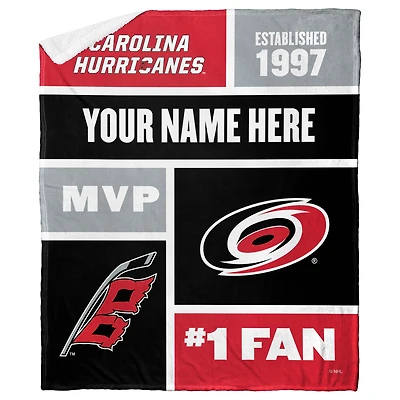 The Northwest Group Carolina Hurricanes 50'' x 60'' Personalized Silk Touch Sherpa Throw Blanket