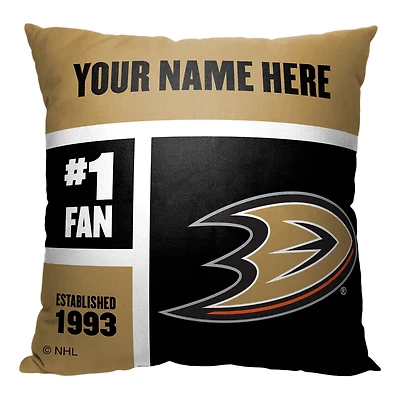 The Northwest Group Anaheim Ducks 18'' x 18'' Personalized Throw Pillow