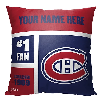 The Northwest Group Montreal Canadiens 18'' x 18'' Personalized Throw Pillow