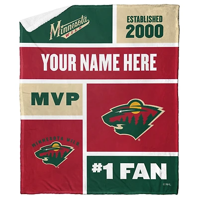 The Northwest Group Minnesota Wild 50'' x 60'' Personalized Silk Touch Sherpa Throw Blanket