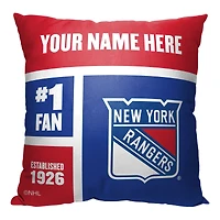 The Northwest Group New York Rangers 18'' x 18'' Personalized Throw Pillow