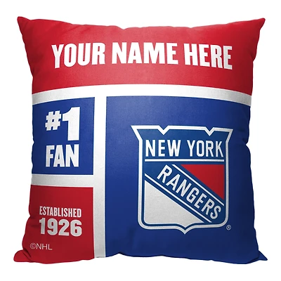 The Northwest Group New York Rangers 18'' x 18'' Personalized Throw Pillow