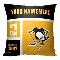 The Northwest Group Pittsburgh Penguins 18'' x 18'' Personalized Throw Pillow