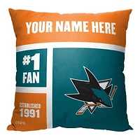 The Northwest Group San Jose Sharks 18'' x 18'' Personalized Throw Pillow