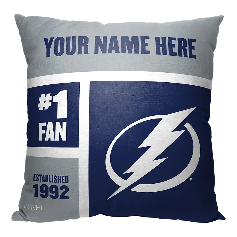The Northwest Group Tampa Bay Lightning 18'' x 18'' Personalized Throw Pillow