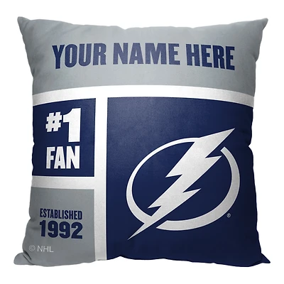 The Northwest Group Tampa Bay Lightning 18'' x 18'' Personalized Throw Pillow