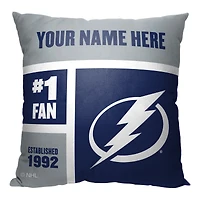 The Northwest Group Tampa Bay Lightning 18'' x 18'' Personalized Throw Pillow