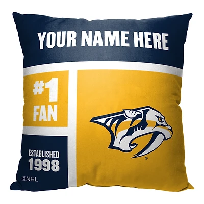 The Northwest Group Nashville Predators 18'' x 18'' Personalized Throw Pillow