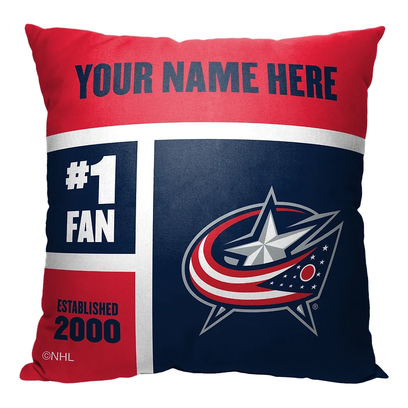 The Northwest Group Columbus Blue Jackets 18'' x 18'' Personalized Throw Pillow