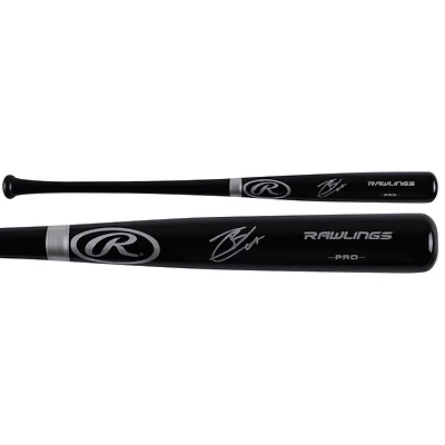 Jackson Chourio Milwaukee Brewers Autographed Black Rawlings Pro Model Bat