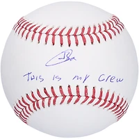 Jackson Chourio Milwaukee Brewers Autographed Baseball with "This Is My Crew" Inscription