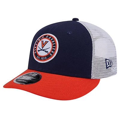 Men's New Era Navy Virginia Cavaliers Throwback Circle Patch 9FIFTY Trucker Snapback Hat