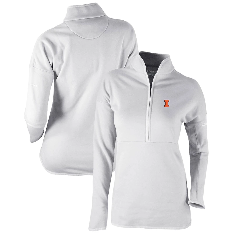 Women's Columbia  Gray Illinois Fighting Illini Omni-Wick Go For It Half-Zip Pullover Top