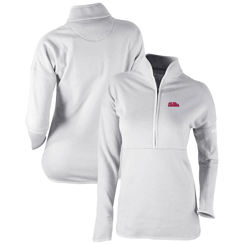 Women's Columbia  Gray Ole Miss Rebels Omni-Wick Go For It Half-Zip Pullover Top