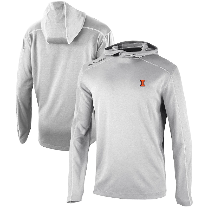 Men's Columbia Gray Illinois Fighting Illini Omni-Wick Shotgun Pullover Hoodie