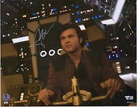 Alden Ehrenreich Solo: A Star Wars Story Autographed 11" x 14" in Millennium Falcon Photograph - Alden Hologram