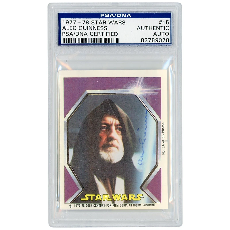 Alec Guinness Star Wars Autographed 1977-78 Topps #15 PSA Authenticated Card