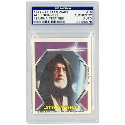 Alec Guinness Star Wars Autographed 1977-78 Topps #15 PSA Authenticated Card