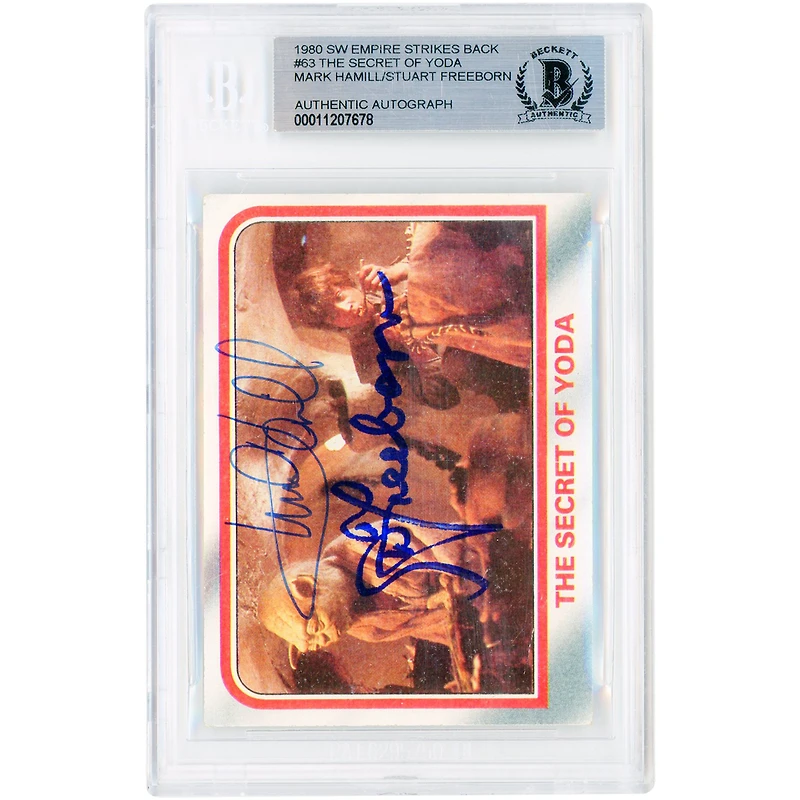 Mark Hamill and Stuart Freeborn Star Wars Autographed 1980 The Empire Strikes Back #63 Beckett Authenticated Card