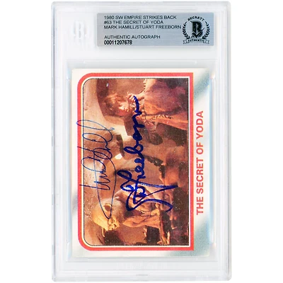 Mark Hamill and Stuart Freeborn Star Wars Autographed 1980 The Empire Strikes Back #63 Beckett Authenticated Card