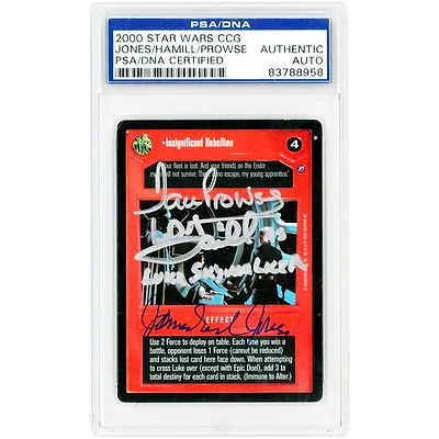 Mark Hamill, James Earl Jones and David Prowse Star Wars Autographed 2000 Decipher PSA Authenticated Card with "Luke Skywalker" Inscription
