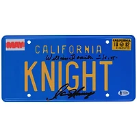 David Hasselhoff and William Daniels Knight Rider Autographed KNIGHT License Plate with "Kitt" Inscription - Beckett