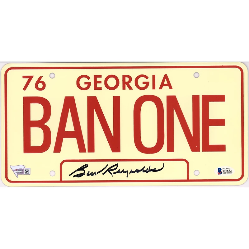 Burt Reynolds Smokey and the Bandit Autographed License Plate - BAS