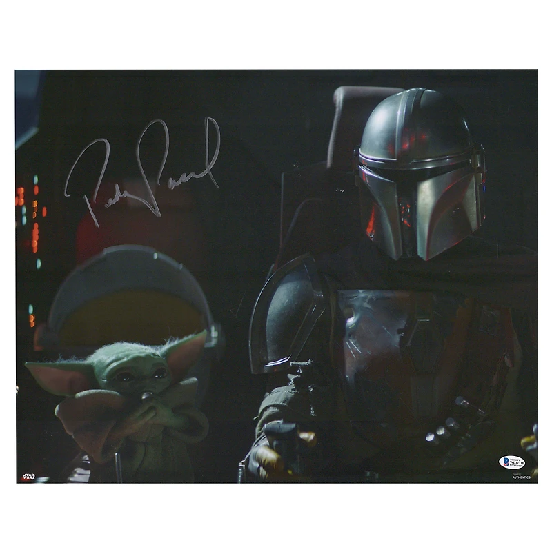 Pedro Pascal Star Wars The Mandalorian Autographed 16" x 20" with Grogu Photograph