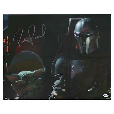 Pedro Pascal Star Wars The Mandalorian Autographed 16" x 20" with Grogu Photograph