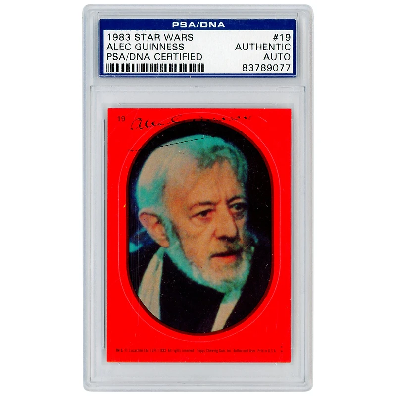 Alec Guinness Return of the Jedi Autographed 1983 Topps Stickers #19 PSA Authenticated Card