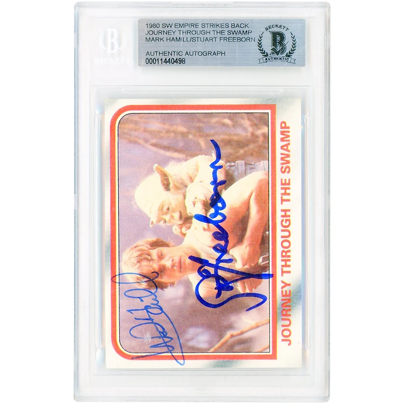 Mark Hamill and Stuart Freeborn Star Wars Autographed 1980 Topps The Empire Strikes Back #60 Beckett Authenticated Card