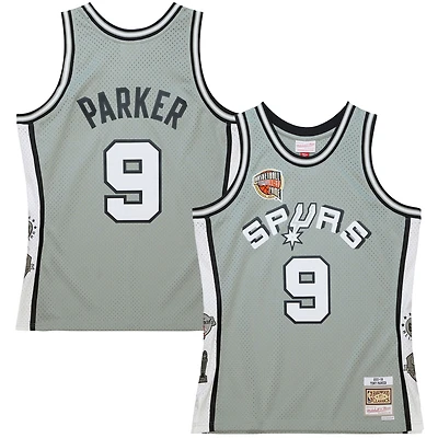 Unisex Mitchell & Ness Tony Parker Gray San Antonio Spurs Hall of Fame Class of 2023 Throwback Swingman Jersey