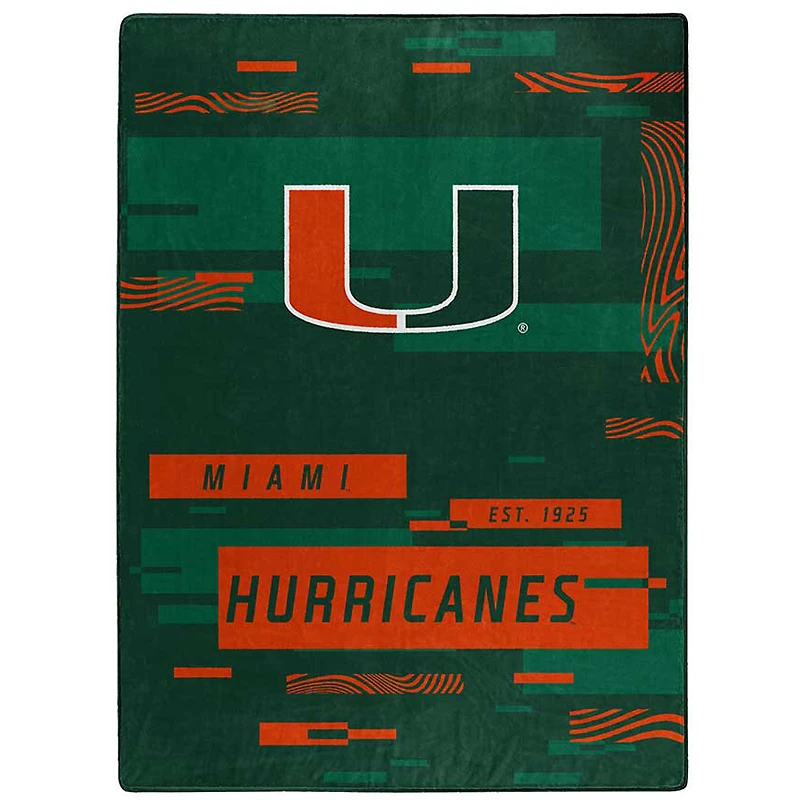 The Northwest Group  Miami Hurricanes 50" x 60" Digitize Raschel Throw Blanket