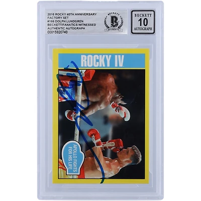 Dolph Lundgren Rocky IV Autographed 2016 Topps 40th Anniversary Rocky #166 Beckett Fanatics Witnessed Authenticated 10 Card
