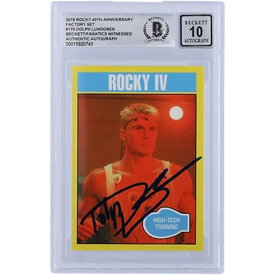 Dolph Lundgren Rocky IV Autographed 2016 Topps 40th Anniversary Rocky #170 Beckett Fanatics Witnessed Authenticated 10 Card