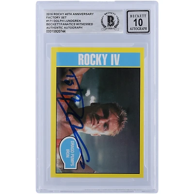 Dolph Lundgren Rocky IV Autographed 2016 Topps 40th Anniversary Rocky #171 Beckett Fanatics Witnessed Authenticated 10 Card