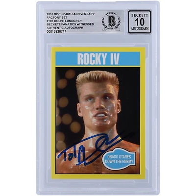 Dolph Lundgren Rocky IV Autographed 2016 Topps 40th Anniversary Rocky #185 Beckett Fanatics Witnessed Authenticated 10 Card