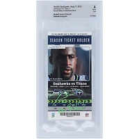Russell Wilson Seattle Seahawks Autographed Ticket with "8-11-12" and "Pro Debut" Inscriptions - Signed in Green Ink - BAS Authenticated