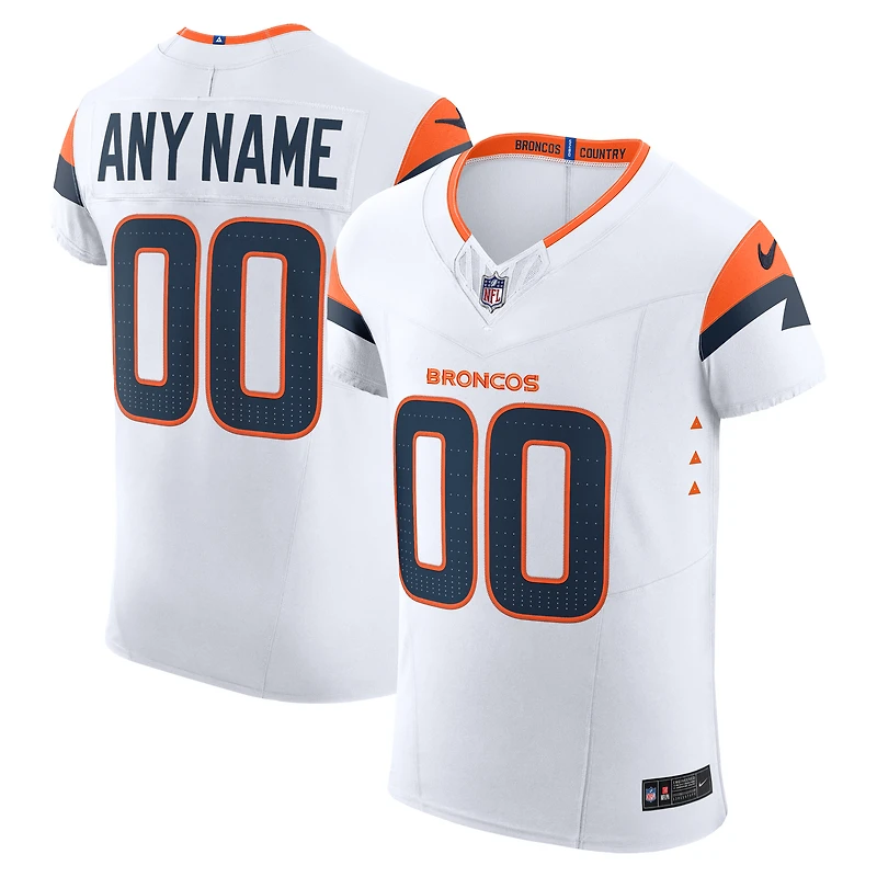 Men's Nike White Denver Broncos Vapor F.U.S.E. Elite Custom Jersey
