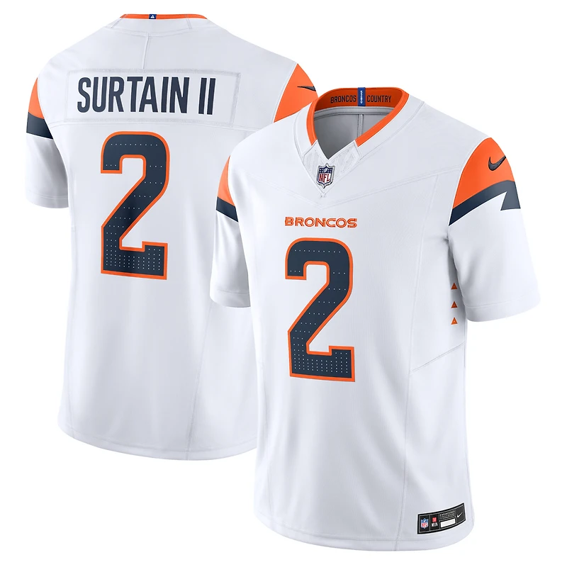 Men's Nike Patrick Surtain II White Denver Broncos Mile High Collection Vapor F.U.S.E. Limited Jersey