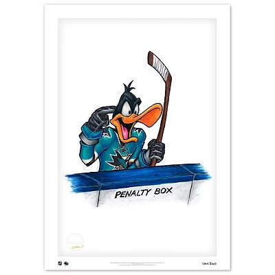 Daffy Duck San Jose Sharks 14" x 20" Looney Tunes Limited Edition Fine Art Print
