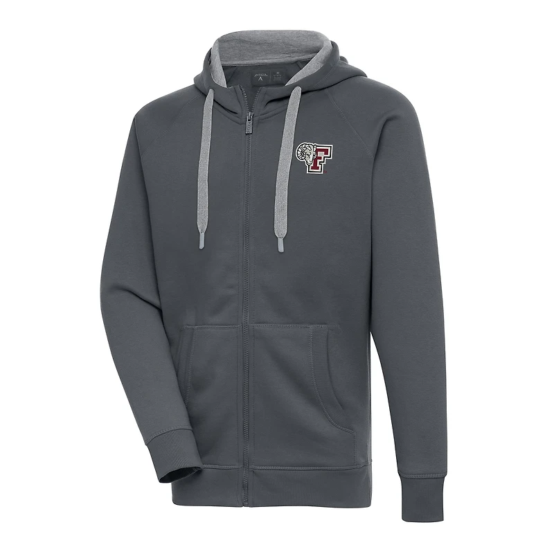 Men's Antigua  Charcoal Fordham Rams Victory Full-Zip Hoodie