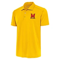 Men's Antigua  Gold Maryland Terrapins Primary Logo Tribute Polo