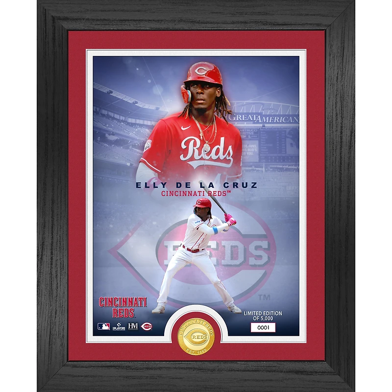 Highland Mint Elly De La Cruz Cincinnati Reds 13" x 16" Legends Bronze Coin Photo Mint