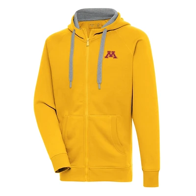 Men's Antigua  Gold Minnesota Golden Gophers Victory Full-Zip Hoodie