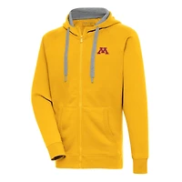 Men's Antigua  Gold Minnesota Golden Gophers Victory Full-Zip Hoodie