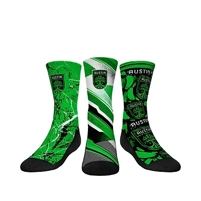Youth Rock Em Socks  Green Austin FC Three-Pack Crew Socks Set