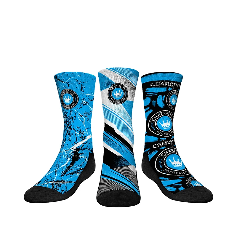 Youth Rock Em Socks  Light Blue Charlotte FC Three-Pack Crew Socks Set